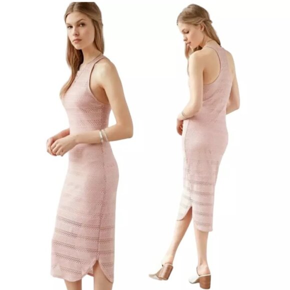 NWT URBAN OUTFITTERS / ECOTE Bodycon Dress, Pink Sleeveless Racerback Mesh, S - Picture 1 of 15